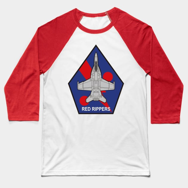 VFA-11 Red Rippers - F/A-18 Baseball T-Shirt by MBK